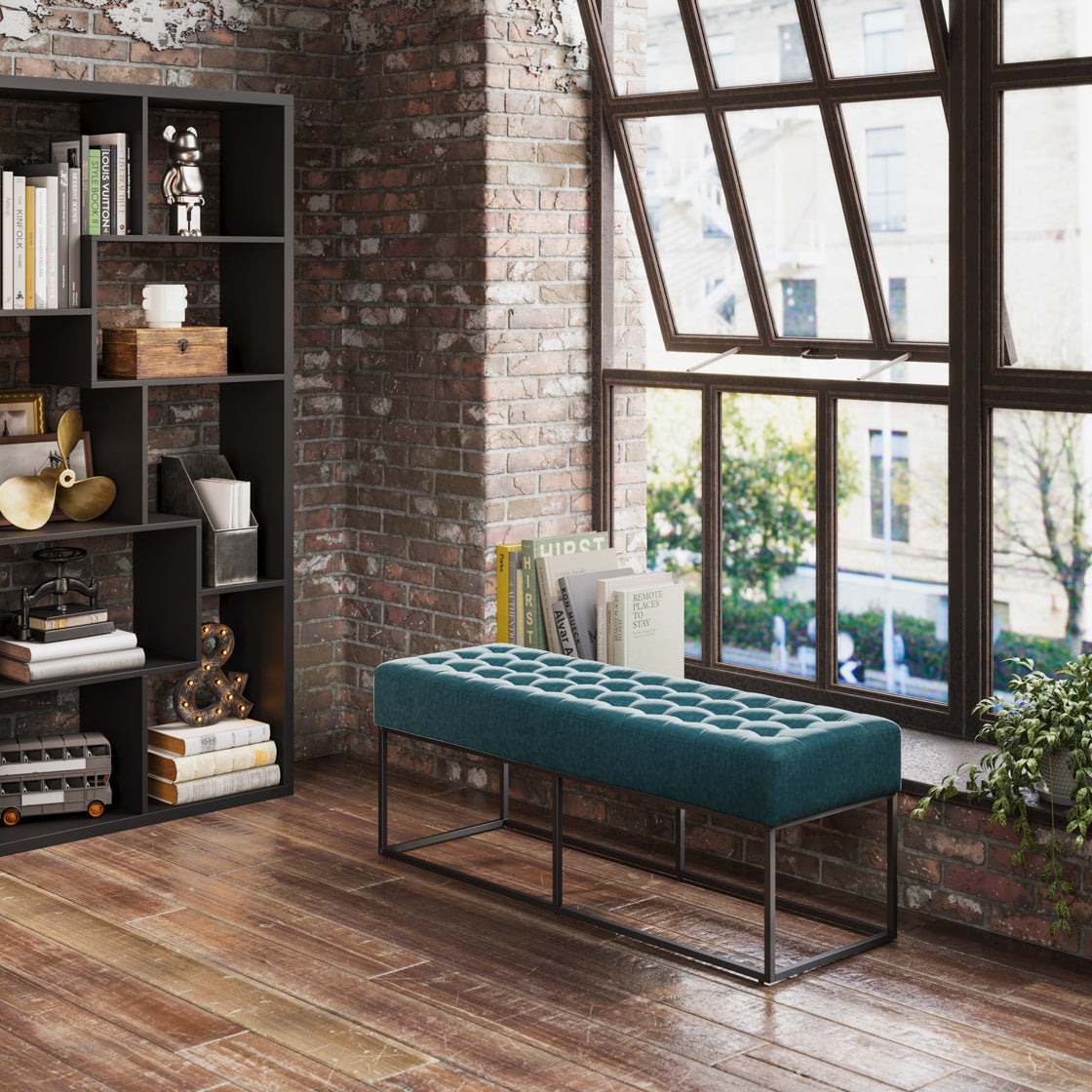 Boden Yale Blue Chenille Bench